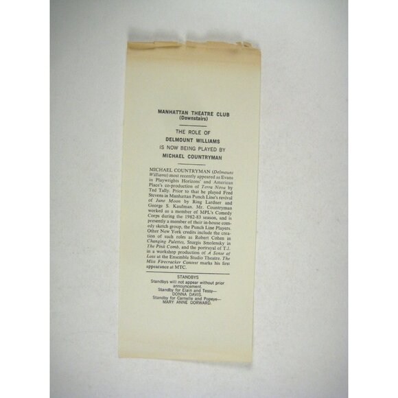 Miss Firecracker Contest Showbill Manhattan Theatre Club 1985 Holly Hunter - Picture 7 of 7